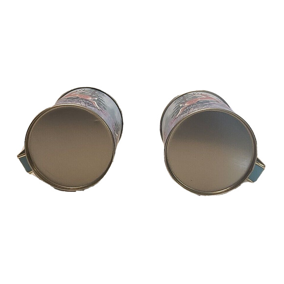 JSNY Prancing Deer Snow Christmas Teal Tin Salt and Pepper Shakers NEW - Picture 6 of 6